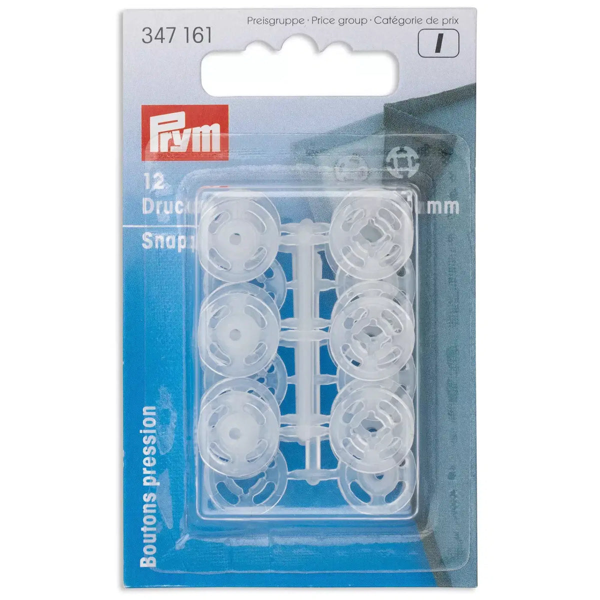 Boutons pression plastiques transparents