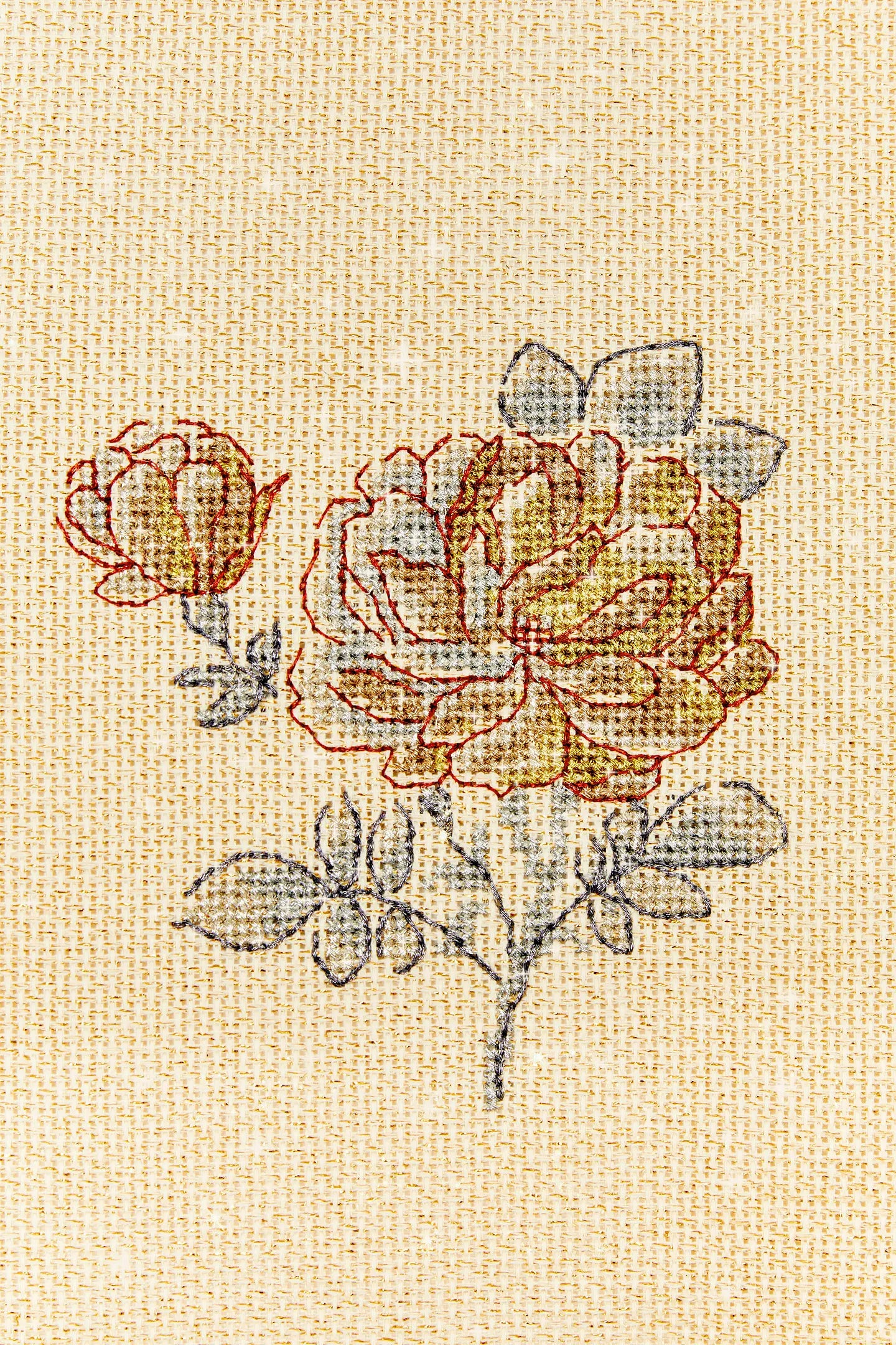 Toile aïda métallisée à broder - 5,5 pts/cm - 14ct