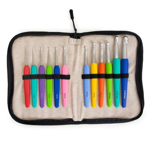 POCHETTE À FERMETURE ÉCLAIR POUR CROCHETS