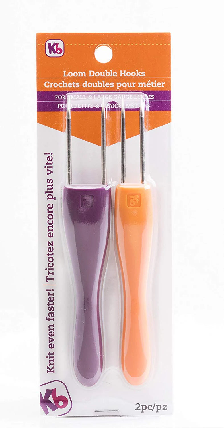 Lot de 2 crochets doubles pour metier