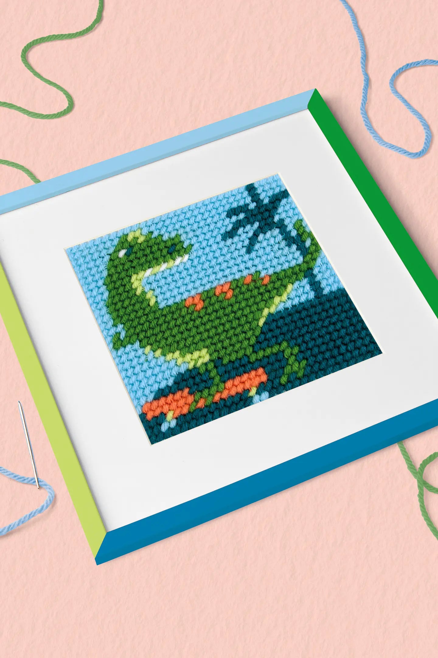 Kit de canevas pour enfant Didier le dinosaure