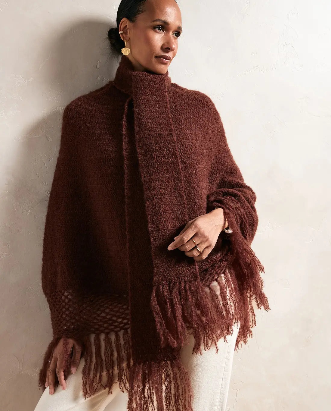 MODÈLE PONCHO ET ÉCHARPE FEMME AURÉLIA