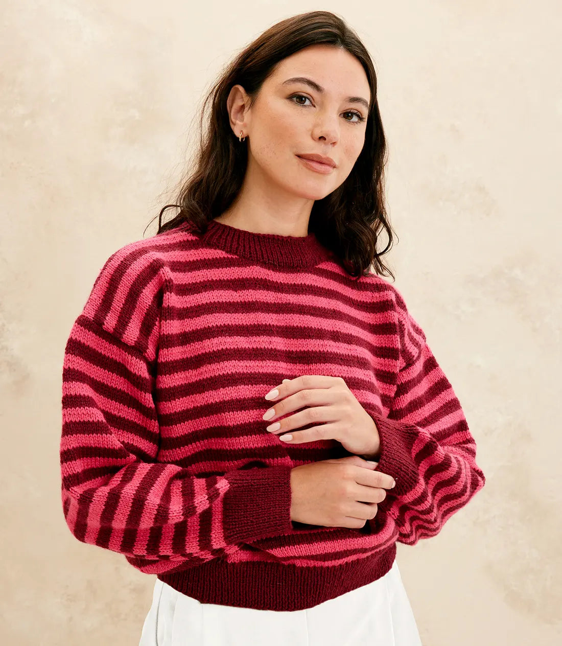 MODÈLE PULL FEMME YPOLITE RAYÉ