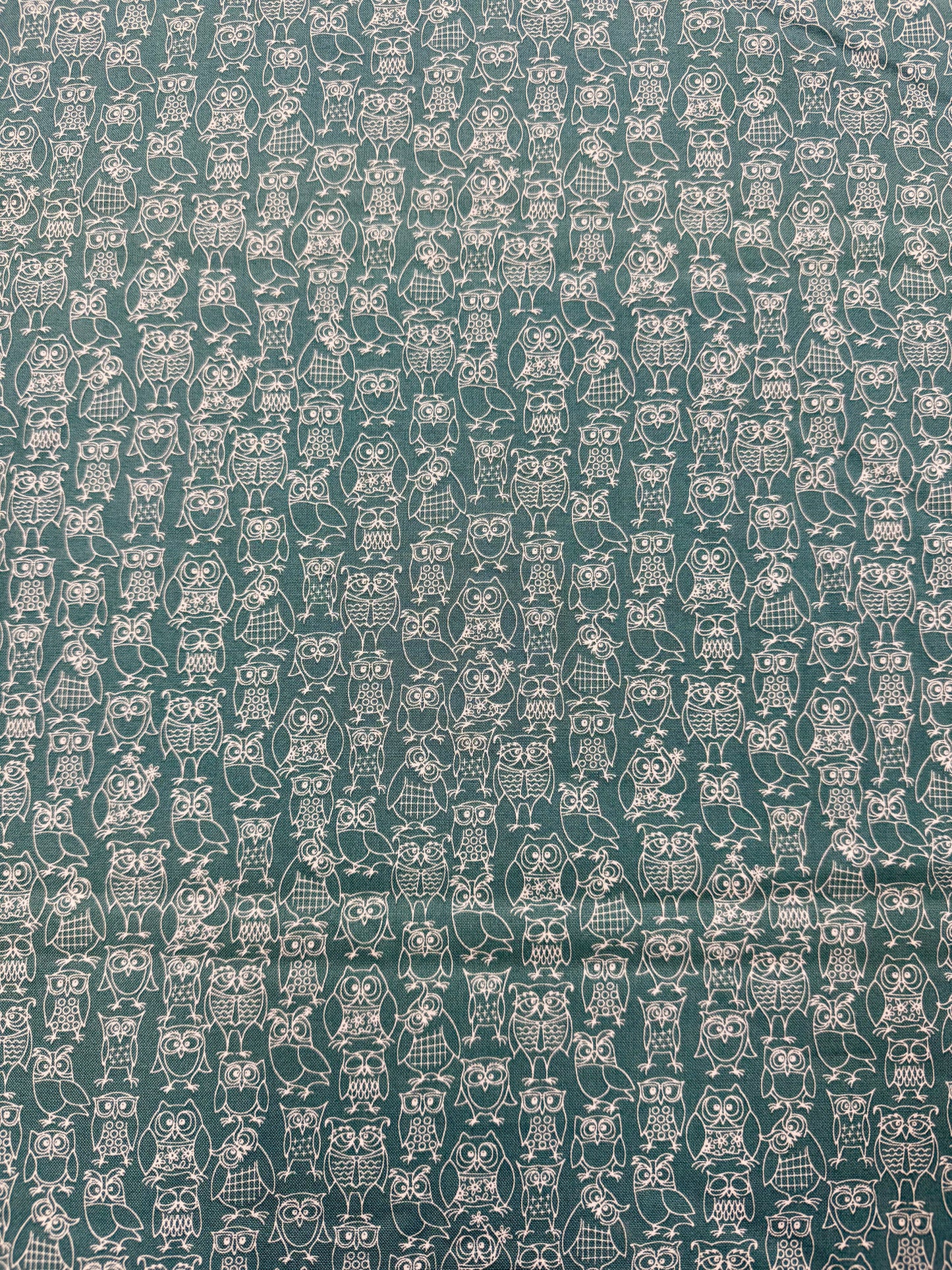 Tissu Who’s Hoo Hiboux Bleu canard – 0,80 x 1,10 m