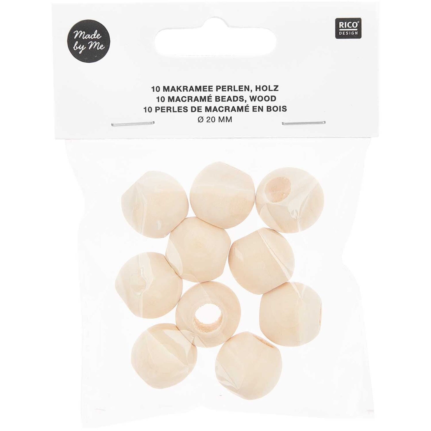 Macramé Beads Wood Natural