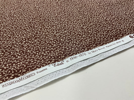Tissu Marron chocolat Branchages fleuris – 1,50 x 1,10 m