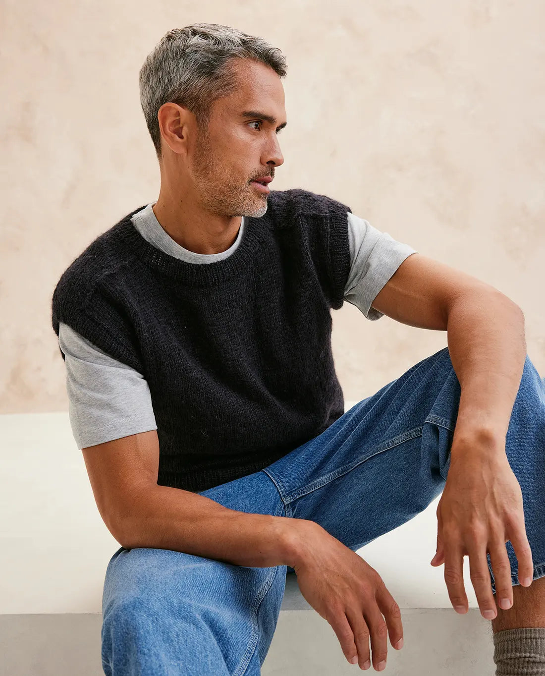 MODÈLE PULL SANS MANCHES HOMME REDA