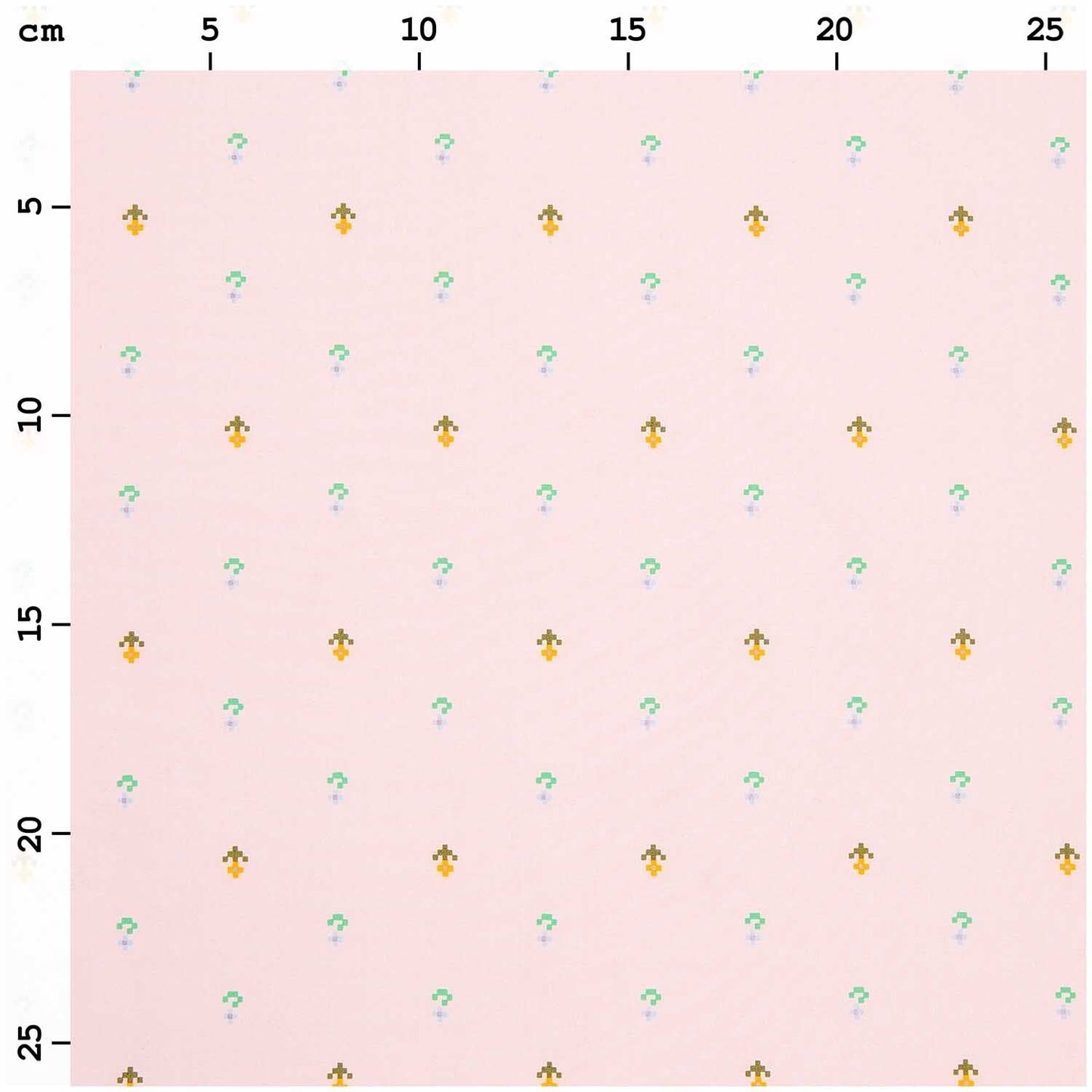 TISSU POPELINE DE COTON PIXEL FLEURS