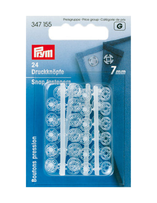 Boutons pression plastiques transparents