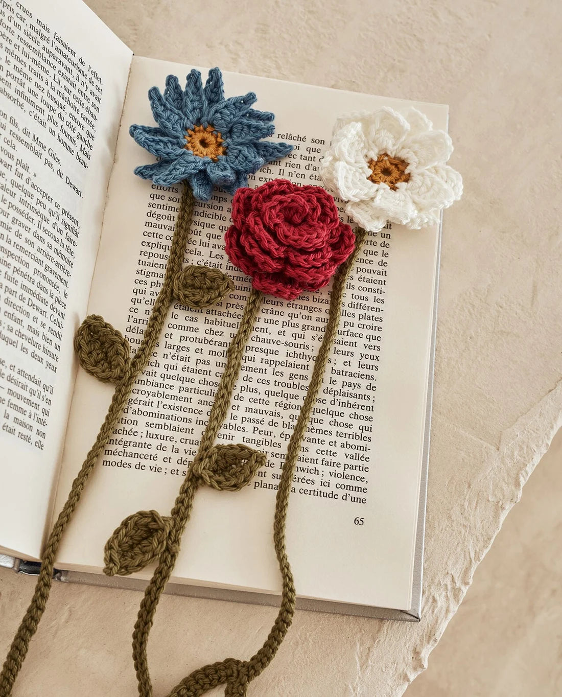 MODÈLE MARQUE-PAGES FLEURS