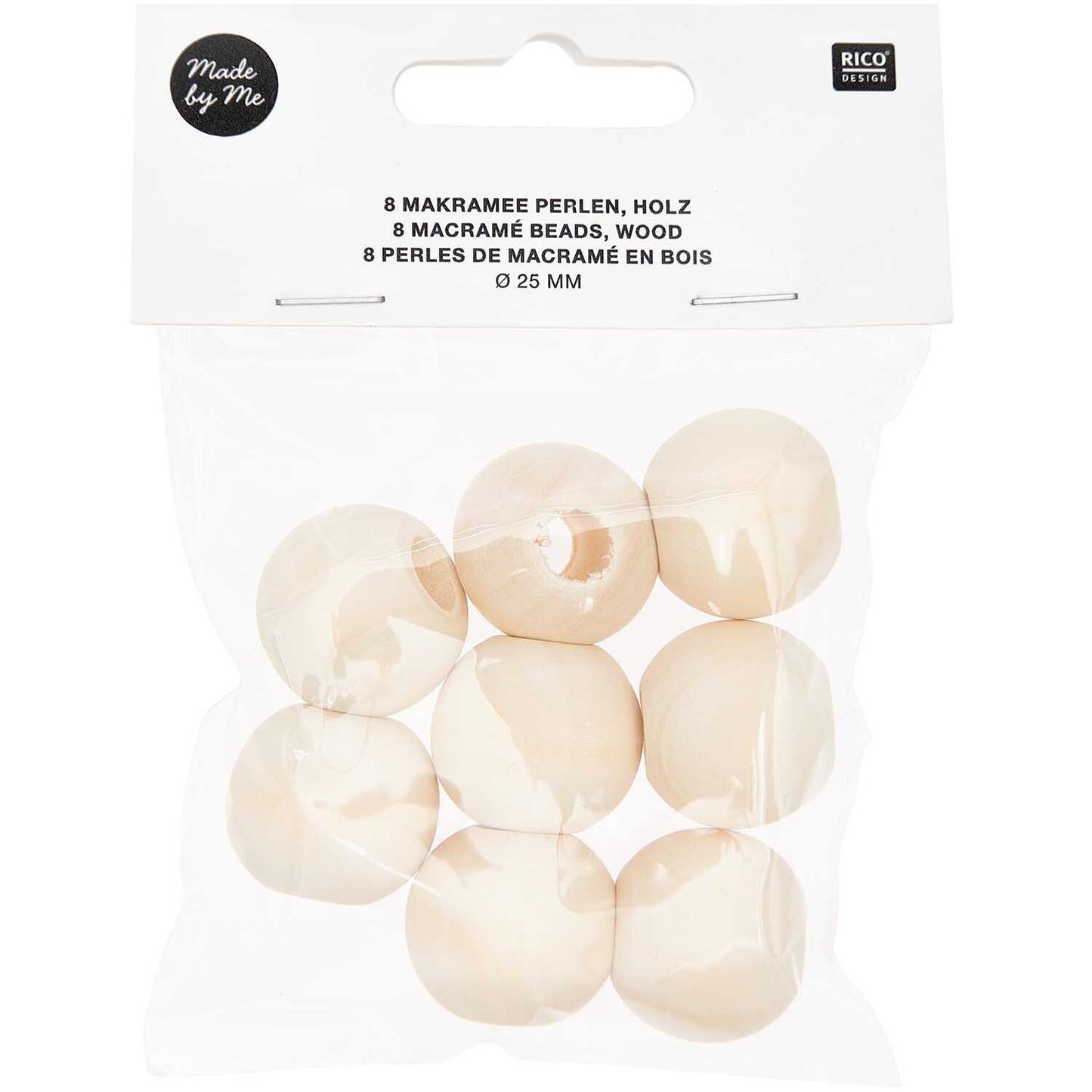 Macramé Beads Wood Natural