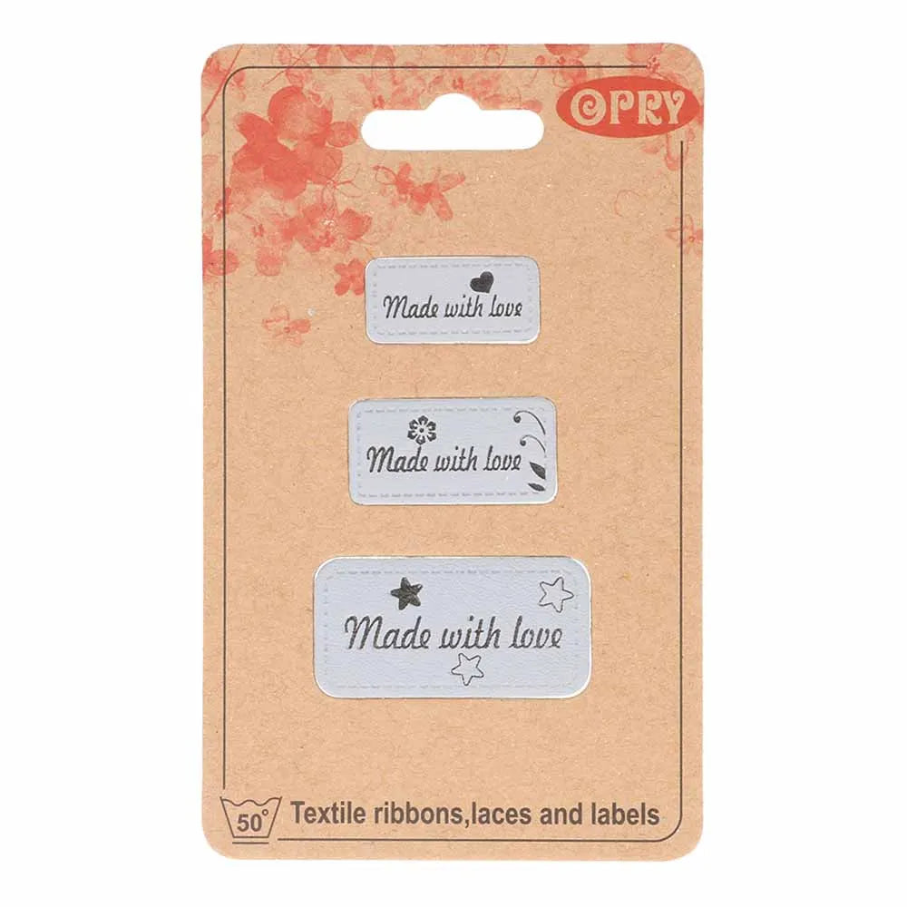 Étiquettes en simili cuir à coudre – 3 pièces