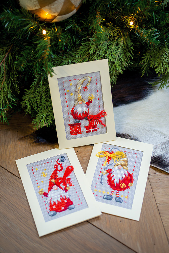 KIT CARTE DE VŒUX LUTIN DE NOËL LOT DE 3