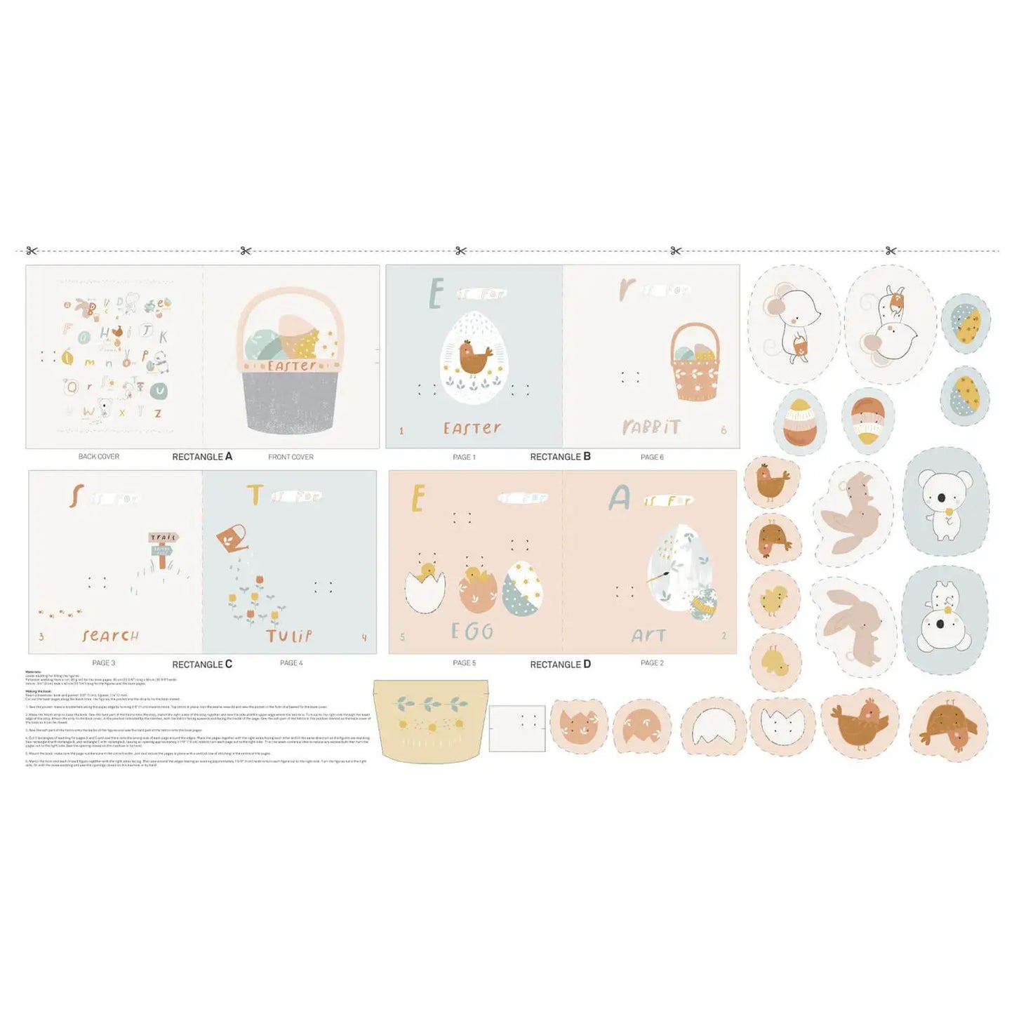 Panneau en coton Easter Book
