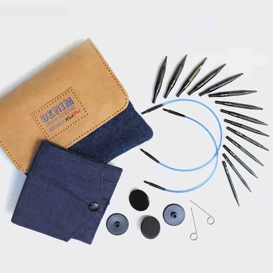 Mini d’Aiguilles Circulaires Interchangeables Indigo Denim