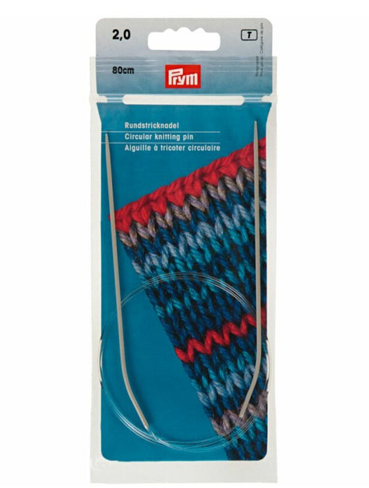Aiguilles à tricoter circulaires alu gris-perle 80 cm