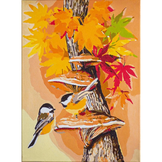 Kit De Peinture Par Numéros - Des Oiseaux Parmi Les Feuilles