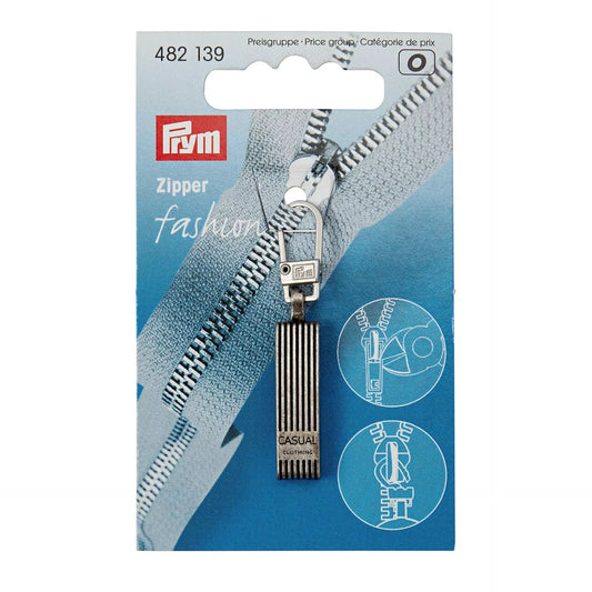 Tirette « Fashion-Zipper », casual, antique silver