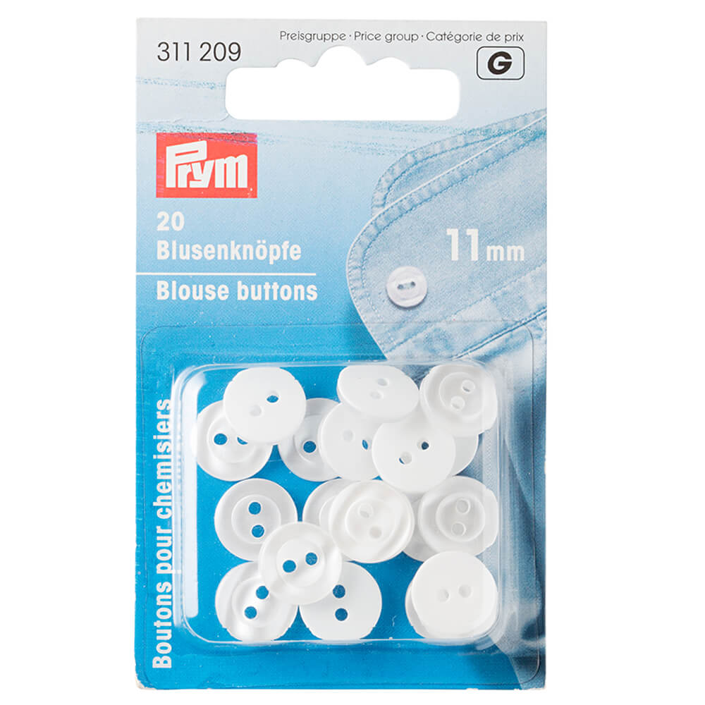 Boutons de blouse 11mm Blanc