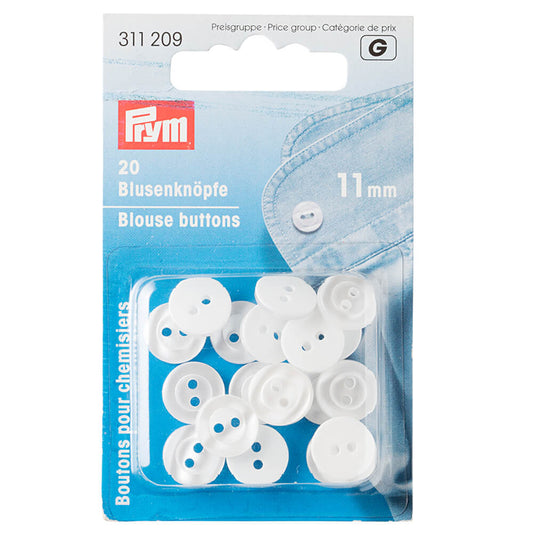 Boutons de blouse 11mm Blanc