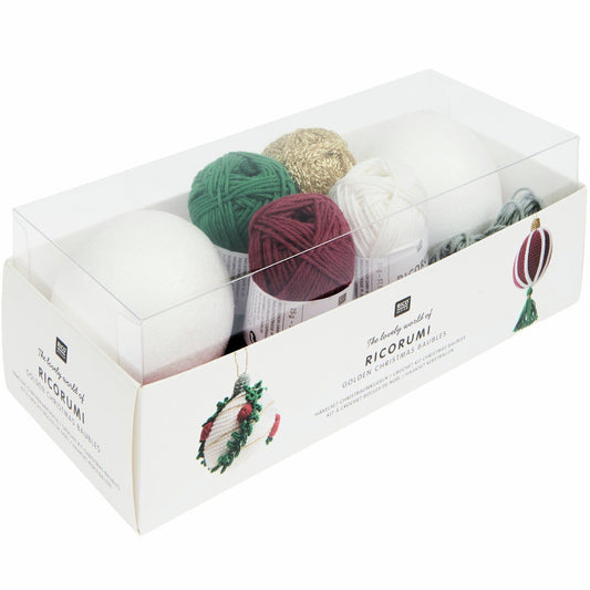 RICORUMI KIT DE CROCHET BOULES DE NOËL DORÉES
2 PIÈCES