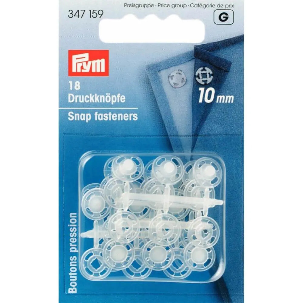 Boutons pression plastiques transparents