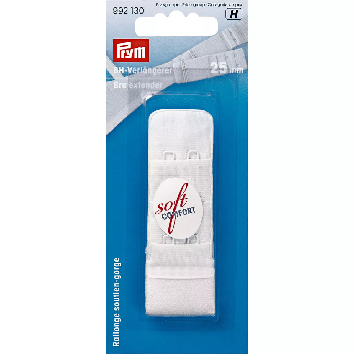 Rallonge attache de soutien-gorge, crochet 3x2, 25mm